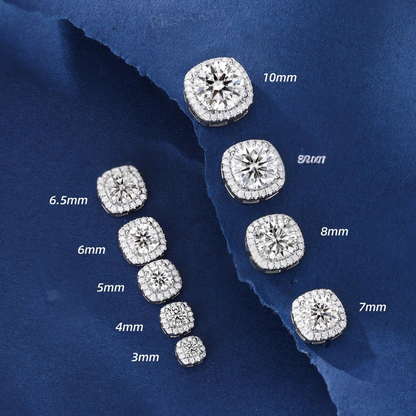 Unisex Cushion-Halo cut Earrings