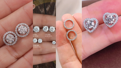 Unisex VVS Lab-Diamond Stud Earrings (1-2 Carat)