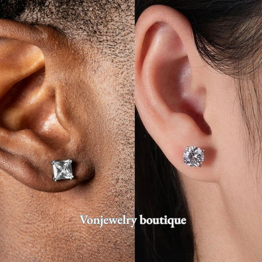 Princess-cut & Diamond-Stud Set