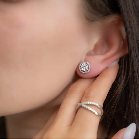 Unisex VVS Martini-Halo Earrings