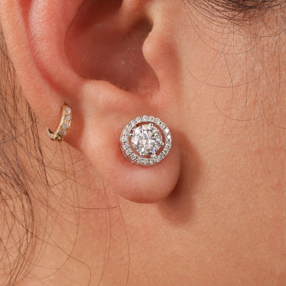 Unisex VVS Martini-Halo Earrings
