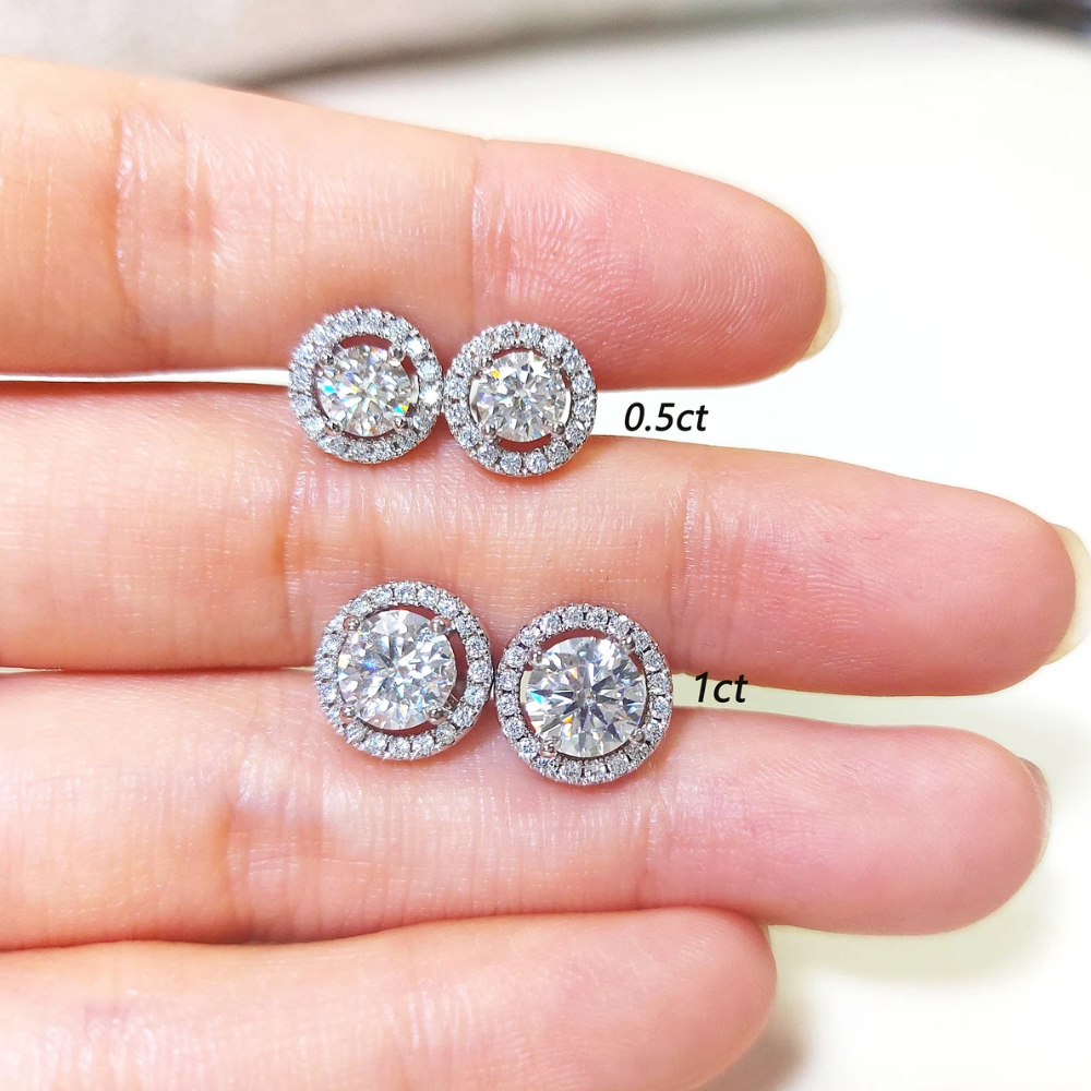 Unisex VVS Martini-Halo Earrings