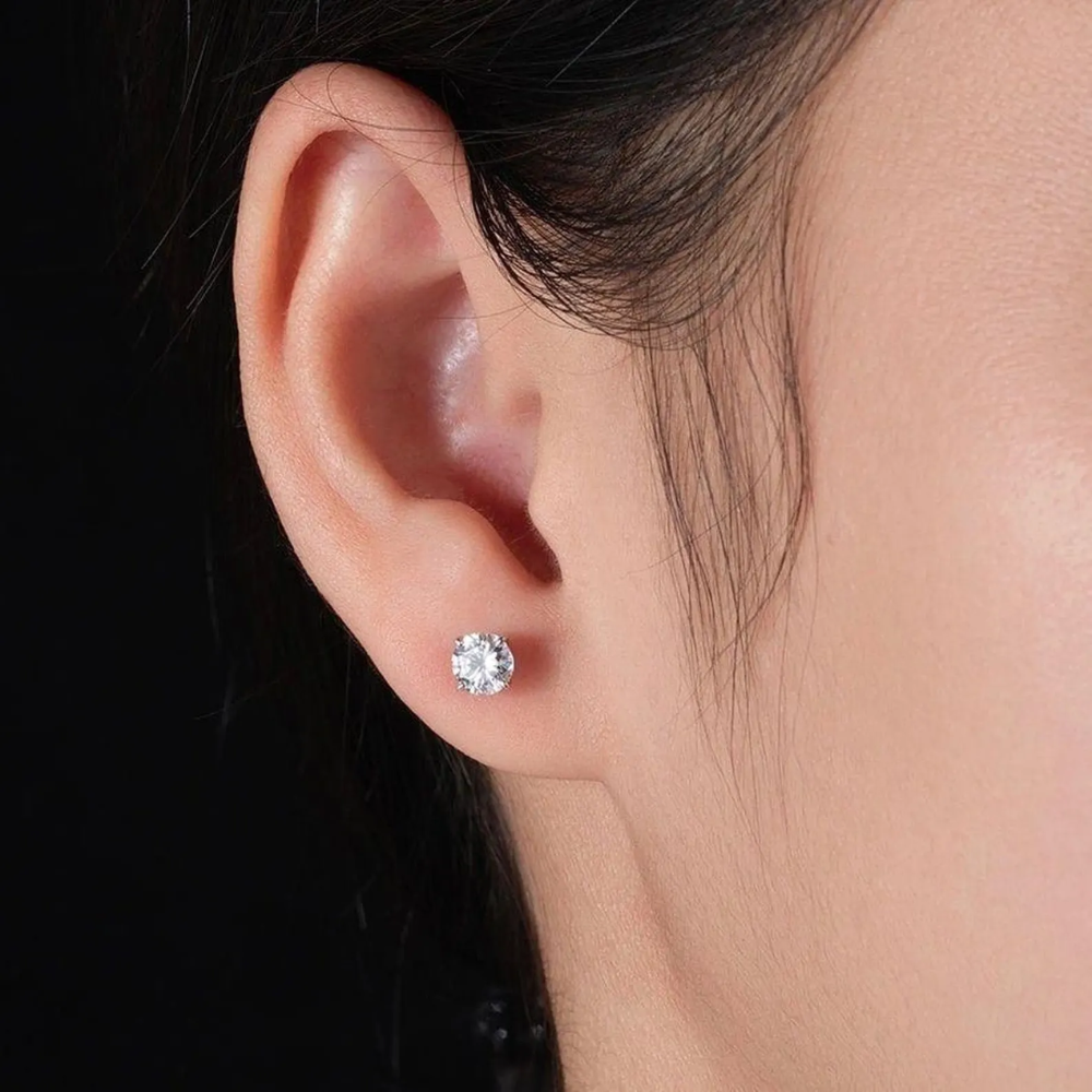 Unisex VVS Lab-Diamond Stud Earrings (1-2 Carat)
