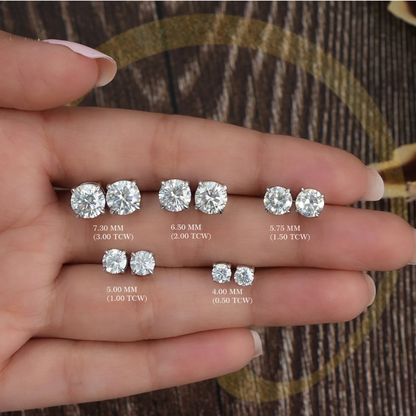 Unisex VVS Lab-Diamond Stud Earrings (1-2 Carat)