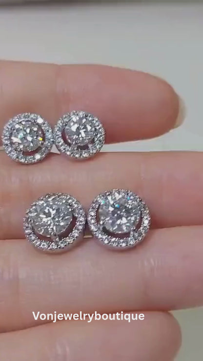 Unisex VVS Martini-Halo Earrings